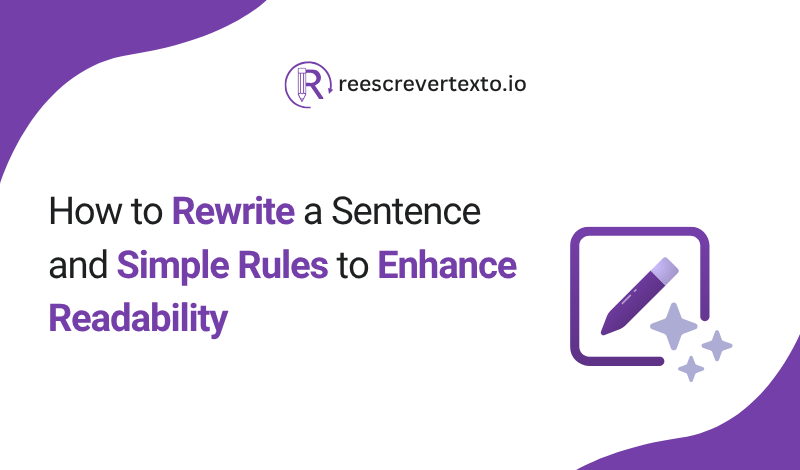 How to Rewrite a Sentence and Simple Rules to Enhance Readability